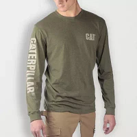 CAT Trademark Banner Mens Crew Neck Long Sleeve T-Shirt