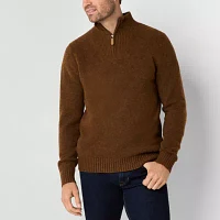 St. John's Bay Cozy Mens Long Sleeve Quarter-Zip Pullover