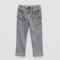 Okie Dokie Toddler & Little Boys Lined Twill Mid Rise Straight Pull-On Pants