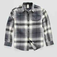 Thereabouts Little & Big Boys Adaptive Long Sleeve Flannel Shirt