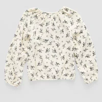 Thereabouts Little & Big Girls Y Neck Long Sleeve Blouse