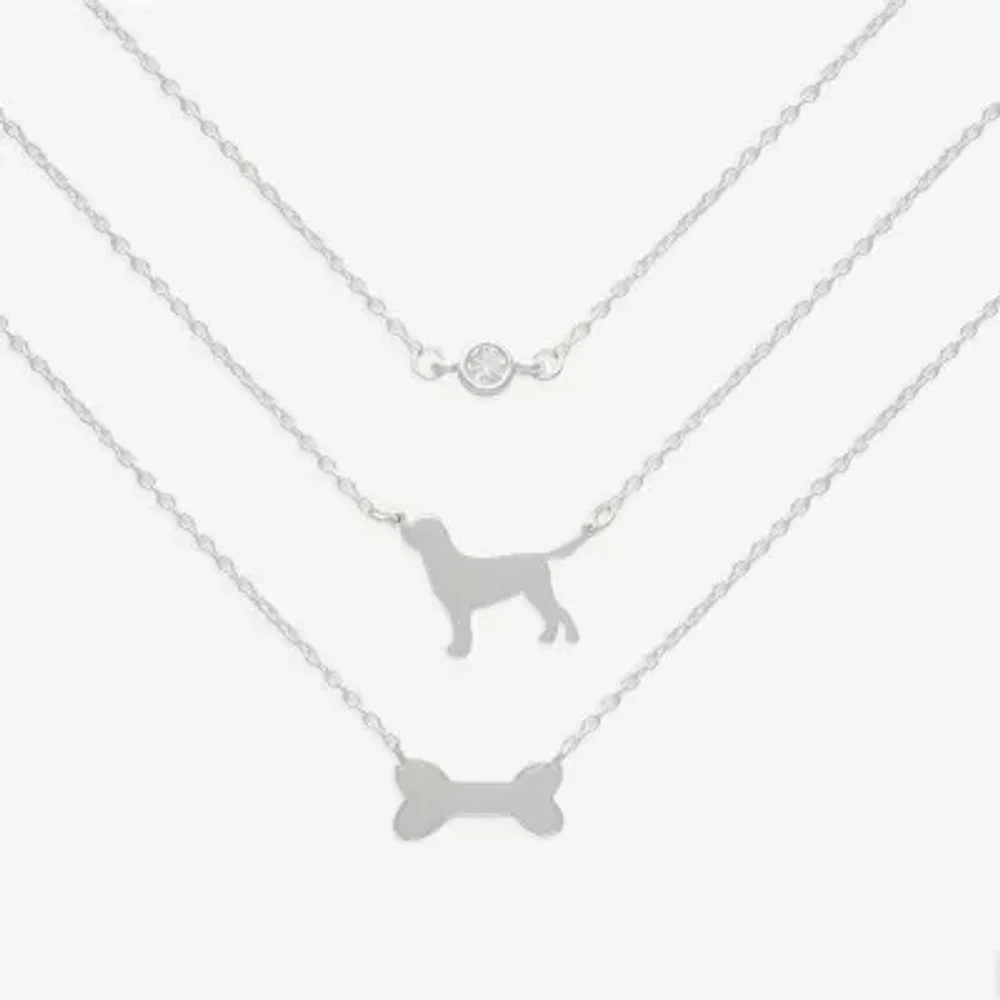 Mixit Womens Cubic Zirconia Hypoallergenic 3-pc. Necklace Set