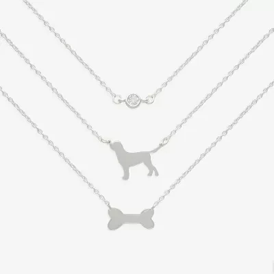 Mixit Womens Cubic Zirconia Hypoallergenic 3-pc. Necklace Set
