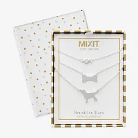 Mixit Womens Cubic Zirconia Hypoallergenic 3-pc. Necklace Set