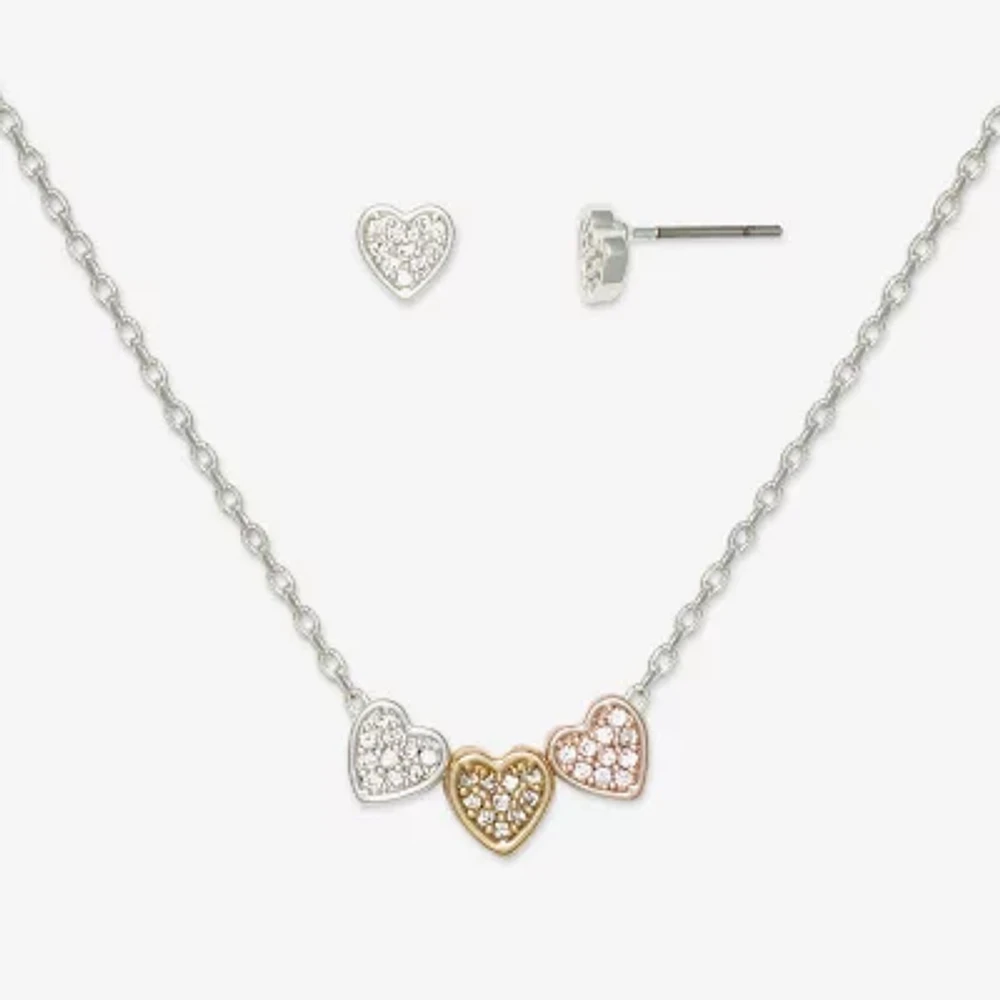 Mixit Womens Heart Hypoallergenic 2-pc. Jewelry Set