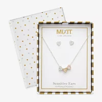 Mixit Womens Heart Hypoallergenic 2-pc. Jewelry Set
