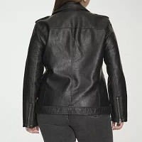 Levi's Midweight Faux Leather Wind Resistant Womens Plus Motorcycle Jacket