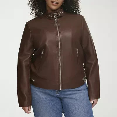 Levi's Midweight Faux Leather Wind Resistant Womens Plus Jacket