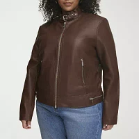 Levi's Midweight Faux Leather Wind Resistant Womens Plus Jacket