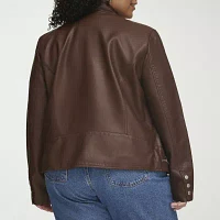 Levi's Midweight Faux Leather Wind Resistant Womens Plus Jacket