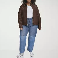 Levi's Midweight Faux Leather Wind Resistant Womens Plus Jacket