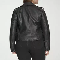 Levi's Midweight Faux Leather Wind Resistant Womens Plus Motorcycle Jacket
