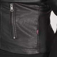 Levi's Midweight Faux Leather Wind Resistant Womens Plus Motorcycle Jacket