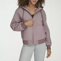 Levi's Denim Hooded Wind Resistant Midweight Womens Bomber Jacket