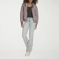 Levi's Denim Hooded Wind Resistant Midweight Womens Bomber Jacket