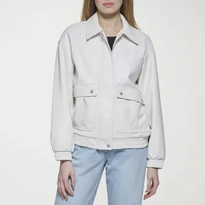 Levi's Faux Leather Wind Resistant Midweight Womens Bomber Jacket