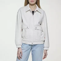 Levi's Faux Leather Wind Resistant Midweight Womens Bomber Jacket