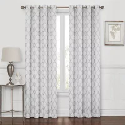 Max Blackout Prescott Embroidered 100% Grommet Top Single Curtain Panel