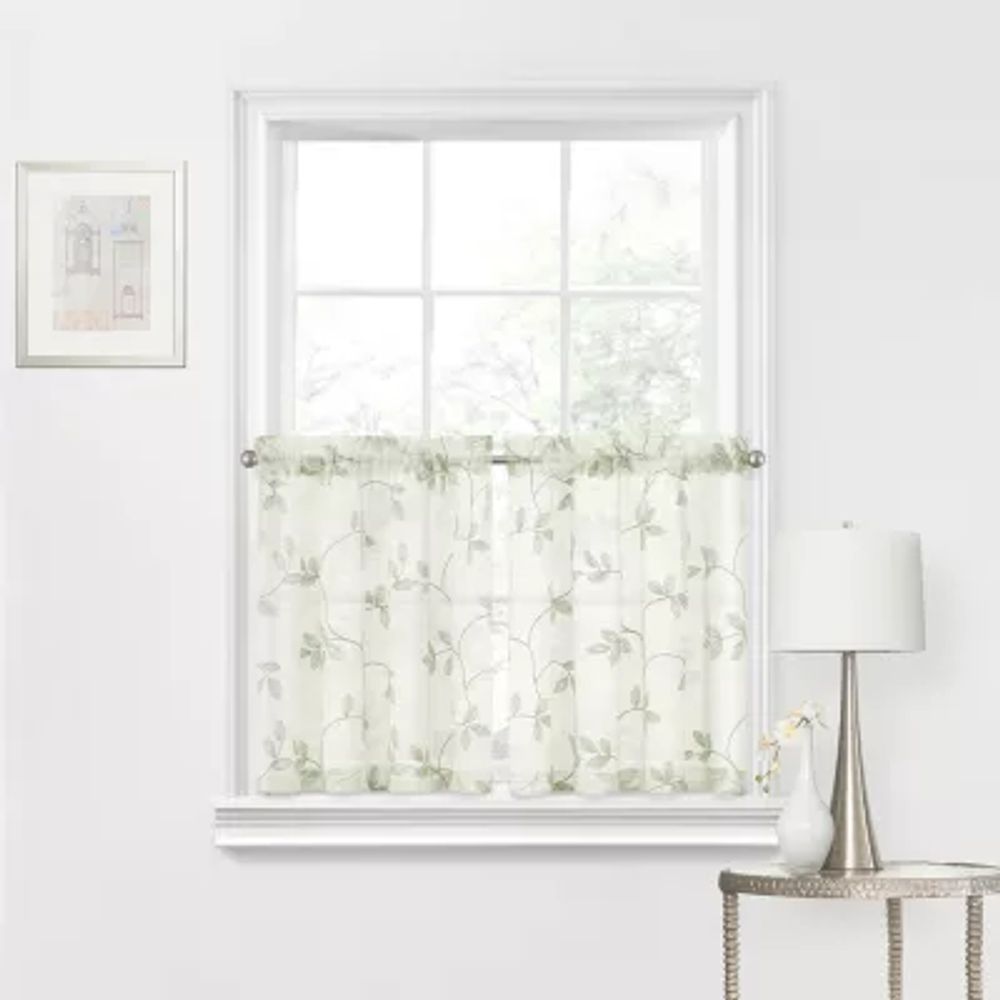 Regal Home Meadow Embroidered 2-pc. Rod Pocket Window Tier