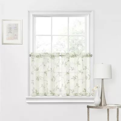 Regal Home Meadow Embroidered 2-pc. Rod Pocket Window Tier