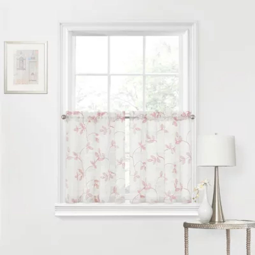 Regal Home Meadow Embroidered 2-pc. Rod Pocket Window Tier