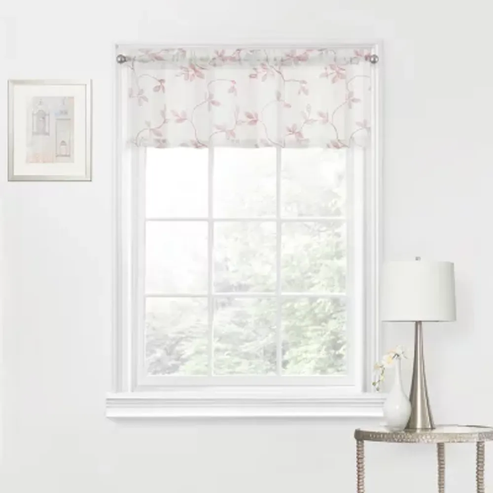 Regal Home Meadow Embroidered Rod Pocket Tailored Valances