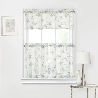 Regal Home Meadow Embroidered Rod Pocket Tailored Valances