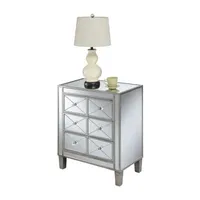 BettyB Living Room Collection 3-Drawer Mirrored End Table