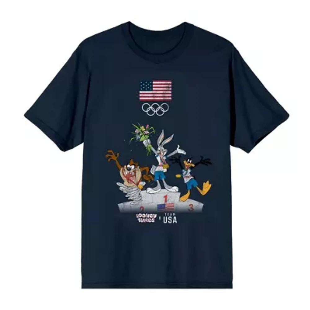 Mens Short Sleeve Looney Tunes Olympics Graphic T-Shirt