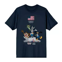 Mens Short Sleeve Looney Tunes Olympics Graphic T-Shirt