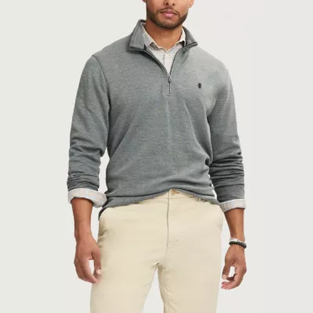 IZOD Luxury Sport Textured Mens Long Sleeve Quarter-Zip Pullover