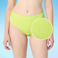 Decree Womens Textured High Waist Bikini Swimsuit Bottom Juniors