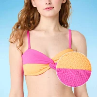 Decree Textured Bandeau Bikini Swimsuit Top Juniors