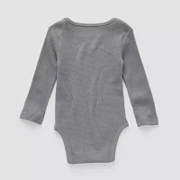 Okie Dokie Waffle Knit Baby Boys Crew Neck Long Sleeve Bodysuit