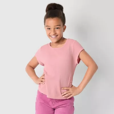 Thereabouts Little & Big Girls Round Neck Short Sleeve T-Shirt