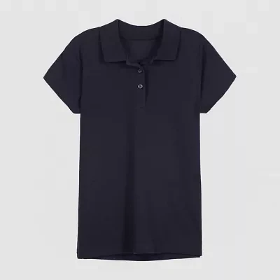 IZOD Little & Big Girls Adaptive Pique Short Sleeve Polo Shirt