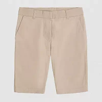 IZOD Little & Big Girls Adaptive Stretch Fabric Adjustable Waist Bermuda Short