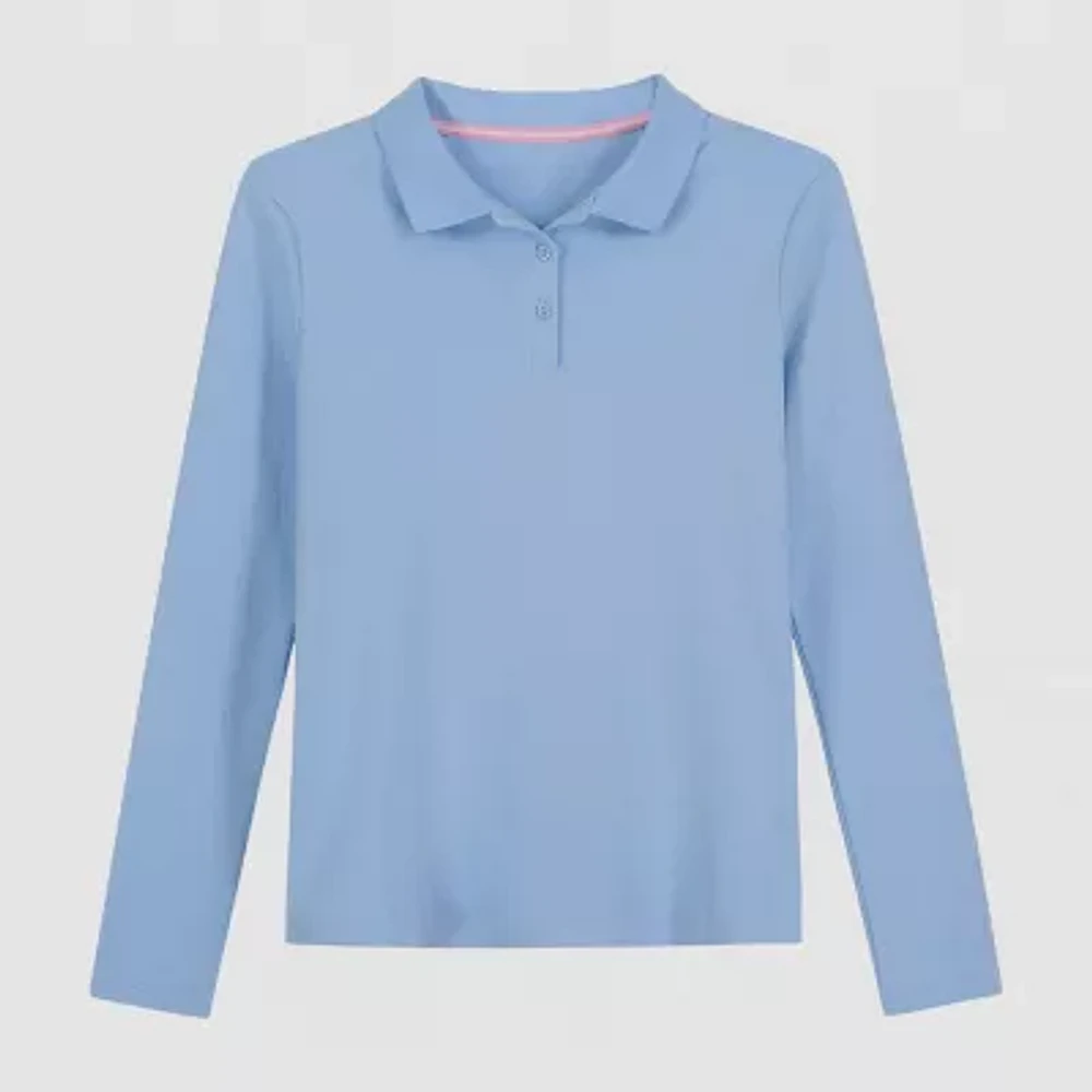 IZOD Little & Big Girls Stretch Fabric Long Sleeve Polo Shirt