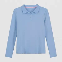 IZOD Little & Big Girls Stretch Fabric Long Sleeve Polo Shirt