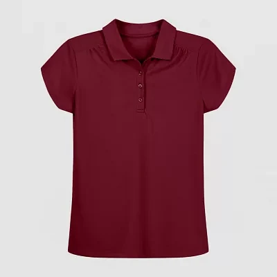 IZOD Little & Big Girls Wrinkle Resistant Moisture Wicking Performance Mesh Short Sleeve Polo Shirt