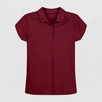 IZOD Little & Big Girls Wrinkle Resistant Moisture Wicking Performance Mesh Short Sleeve Polo Shirt