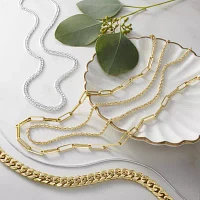 Made in Italy Womens 14K Gold 18 Inch Paperclip Chain Necklace