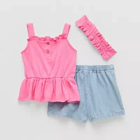Little Lass Toddler Girls 3-pc. Skort Set