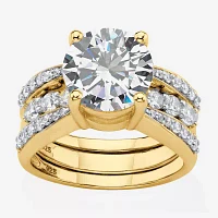 Diamonart Womens 4 3/4 CT. T.W. White Cubic Zirconia 14K Gold Over Silver Bridal Set