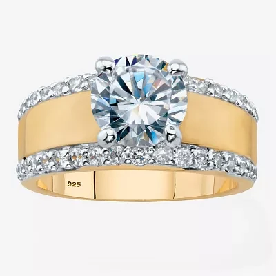 Diamonart Womens 3 1/4 CT. T.W. Cubic Zirconia 14K Gold Over Silver Engagement Ring