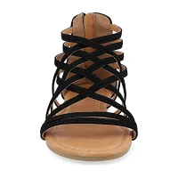 Journee Collection Womens Hanni Criss Cross Strap Gladiator Sandals