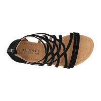 Journee Collection Womens Hanni Criss Cross Strap Gladiator Sandals