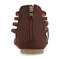 Journee Collection Womens Hanni Criss Cross Strap Gladiator Sandals