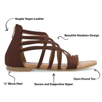 Journee Collection Womens Hanni Criss Cross Strap Gladiator Sandals