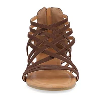 Journee Collection Womens Hanni Criss Cross Strap Gladiator Sandals